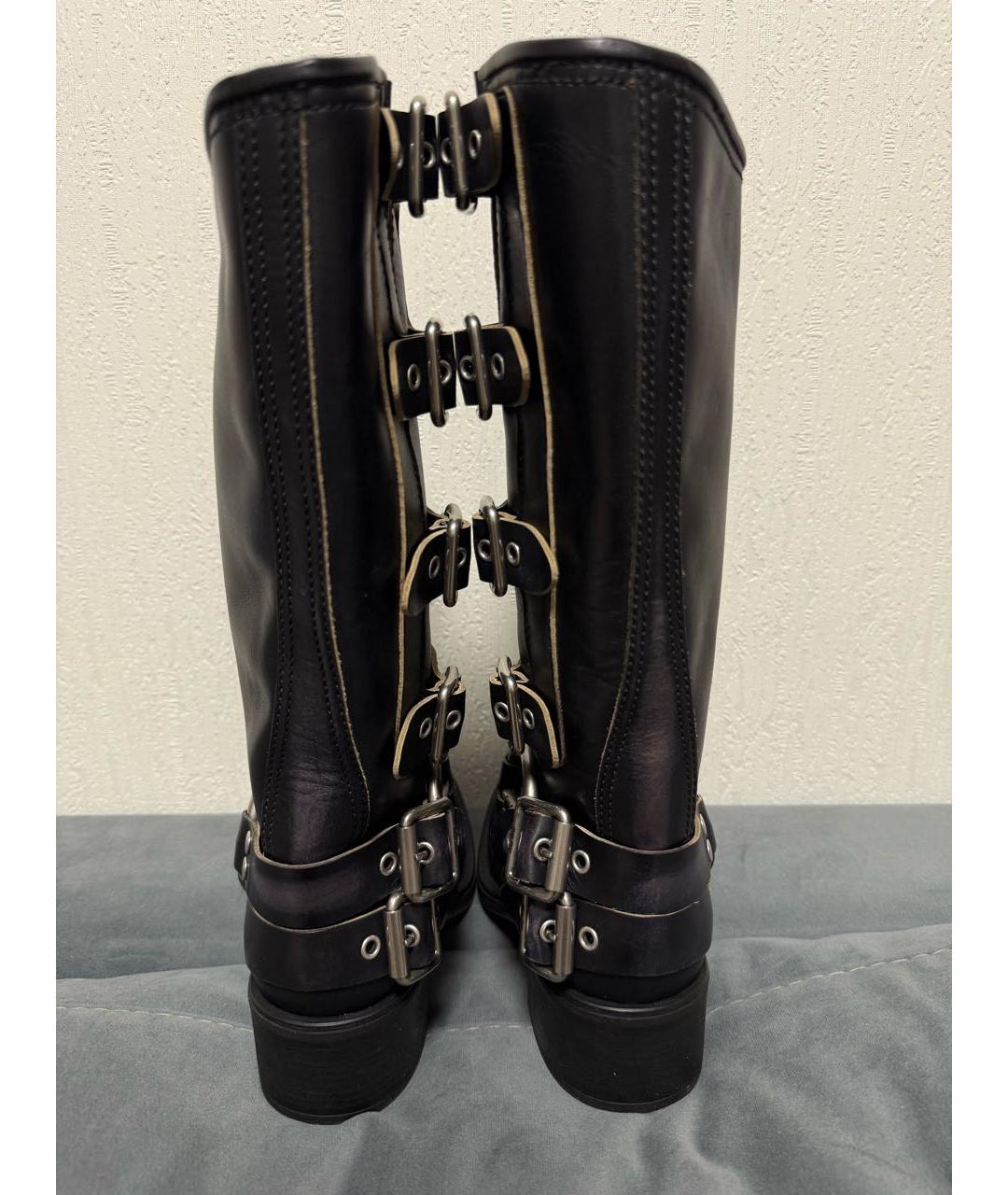 MIU MIU Черные кожаные сапоги, фото 2