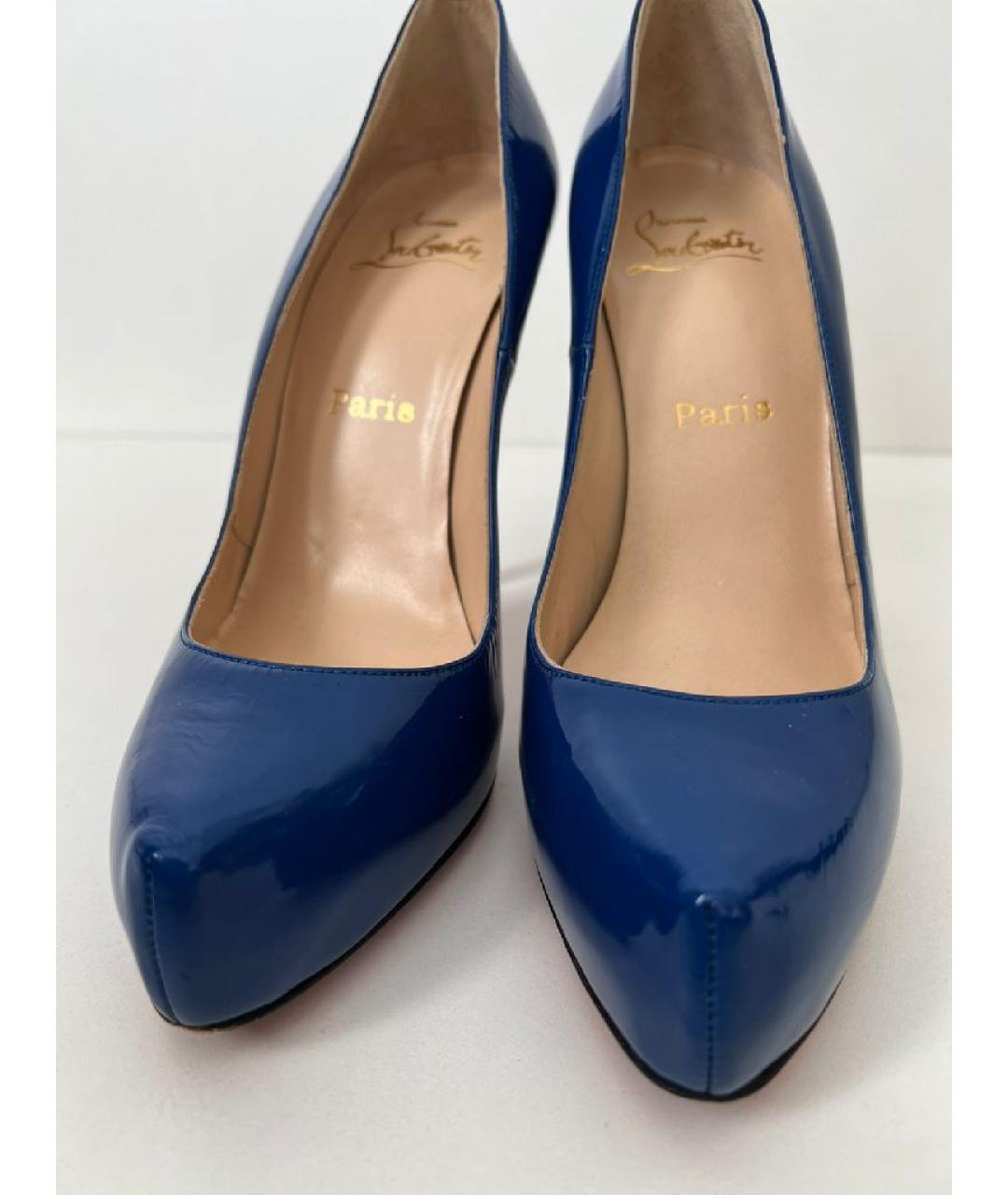 CHRISTIAN LOUBOUTIN Синие туфли из лакированной кожи, фото 6