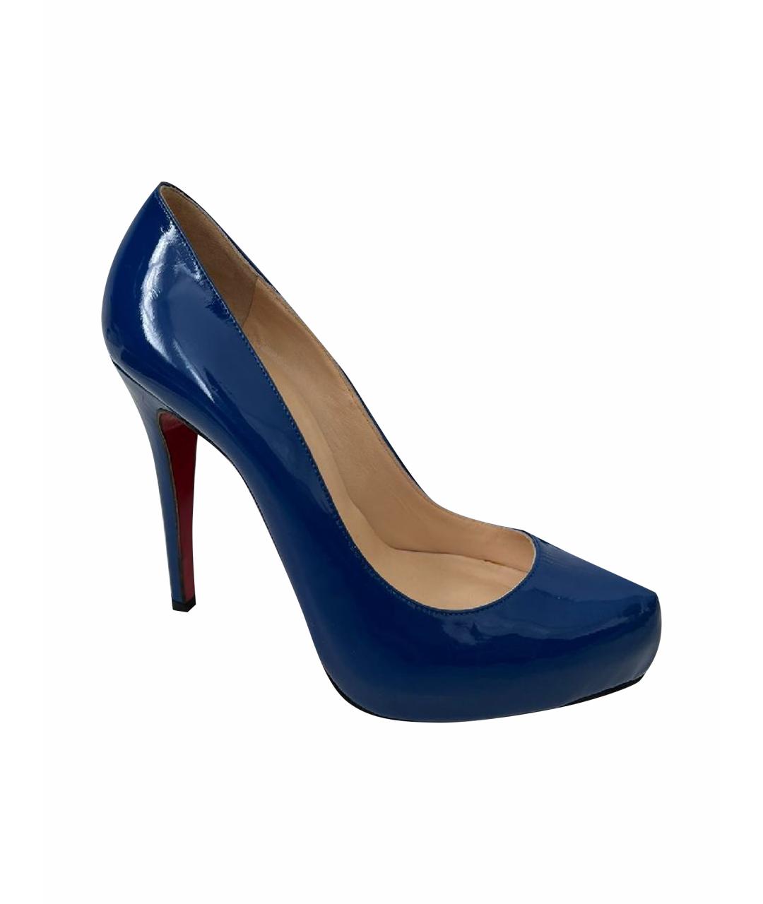 CHRISTIAN LOUBOUTIN Синие туфли из лакированной кожи, фото 1