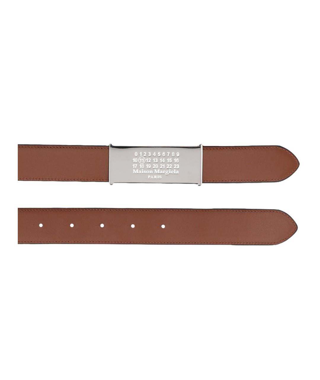 MAISON MARGIELA Коричневый кожаный ремень, фото 2