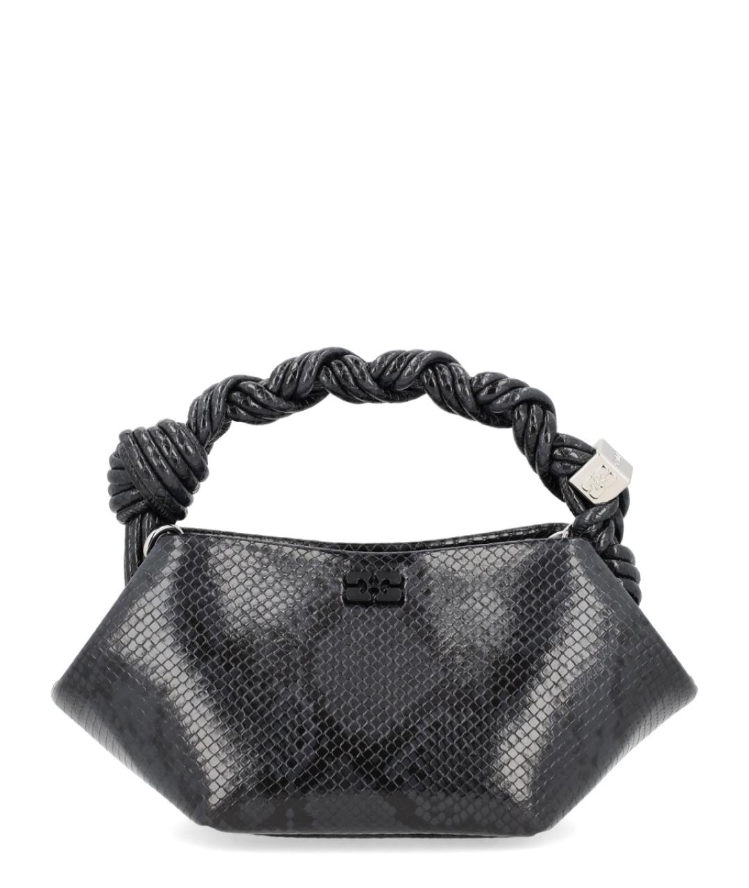 GANNI Черная синтетическая сумка с короткими ручками, фото 1