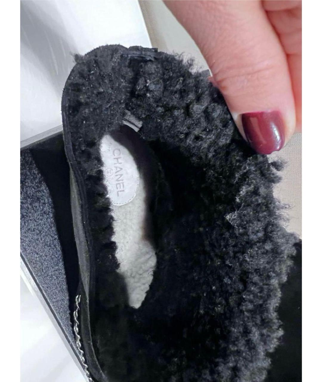 CHANEL Черные замшевые ботинки, фото 6
