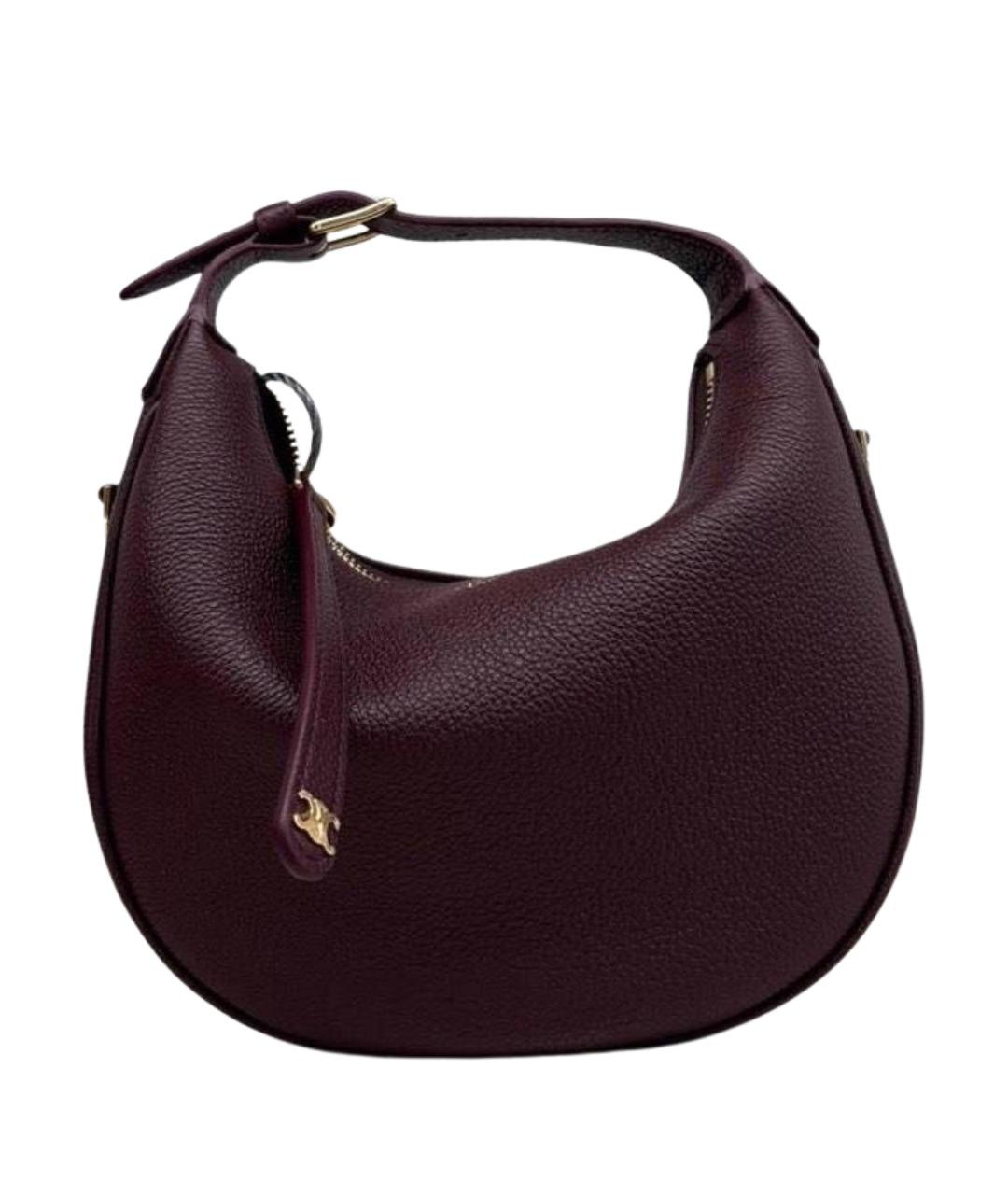 CELINE Бордовая кожаная сумка через плечо, фото 1