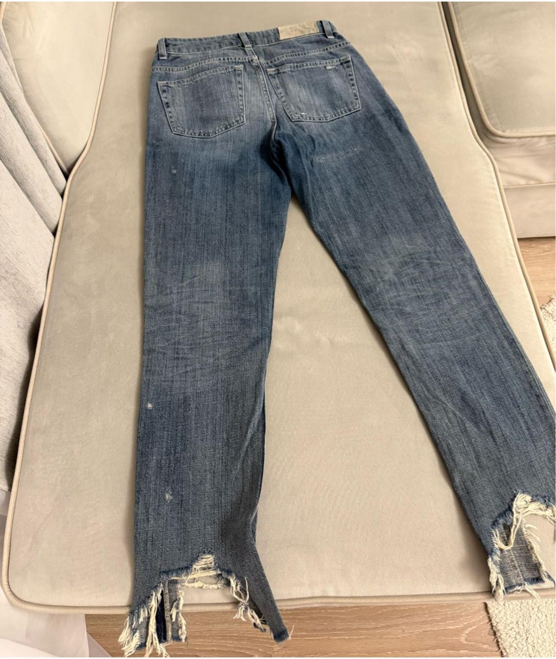 IRO Синие хлопковые прямые джинсы, фото 2