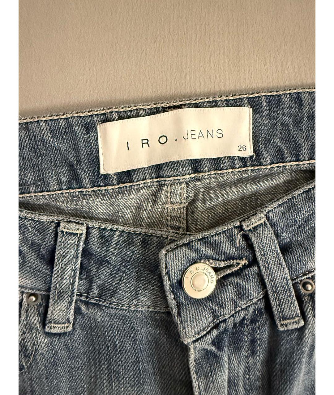 IRO Синие хлопковые прямые джинсы, фото 5