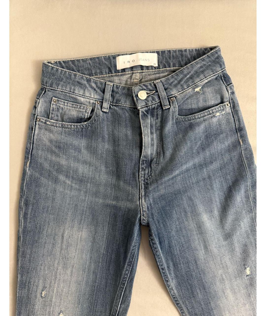 IRO Синие хлопковые прямые джинсы, фото 3
