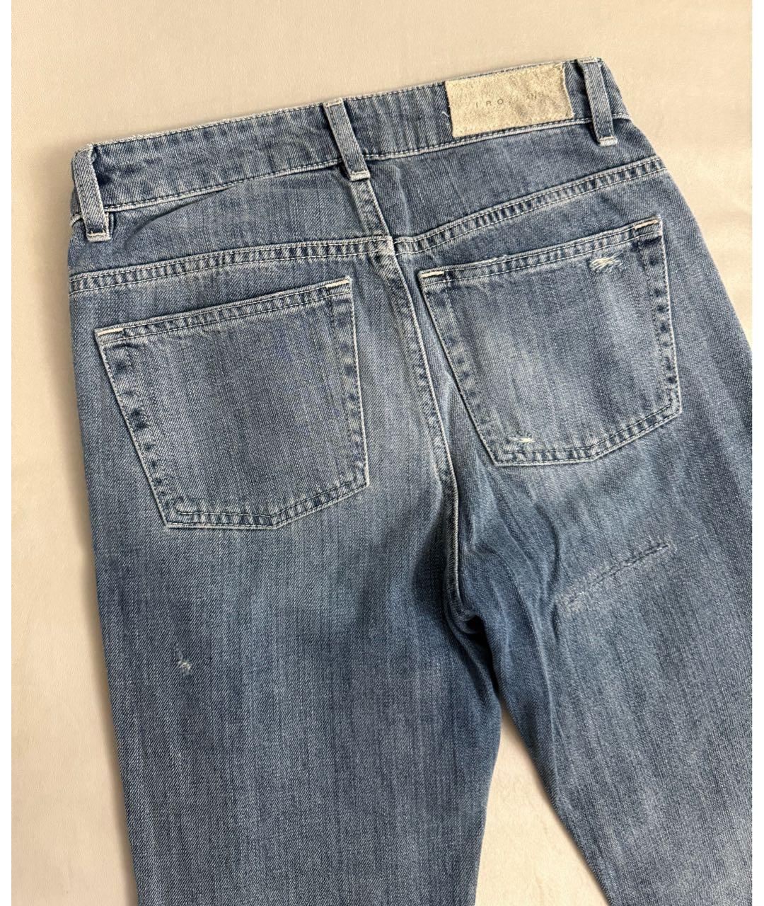 IRO Синие хлопковые прямые джинсы, фото 4