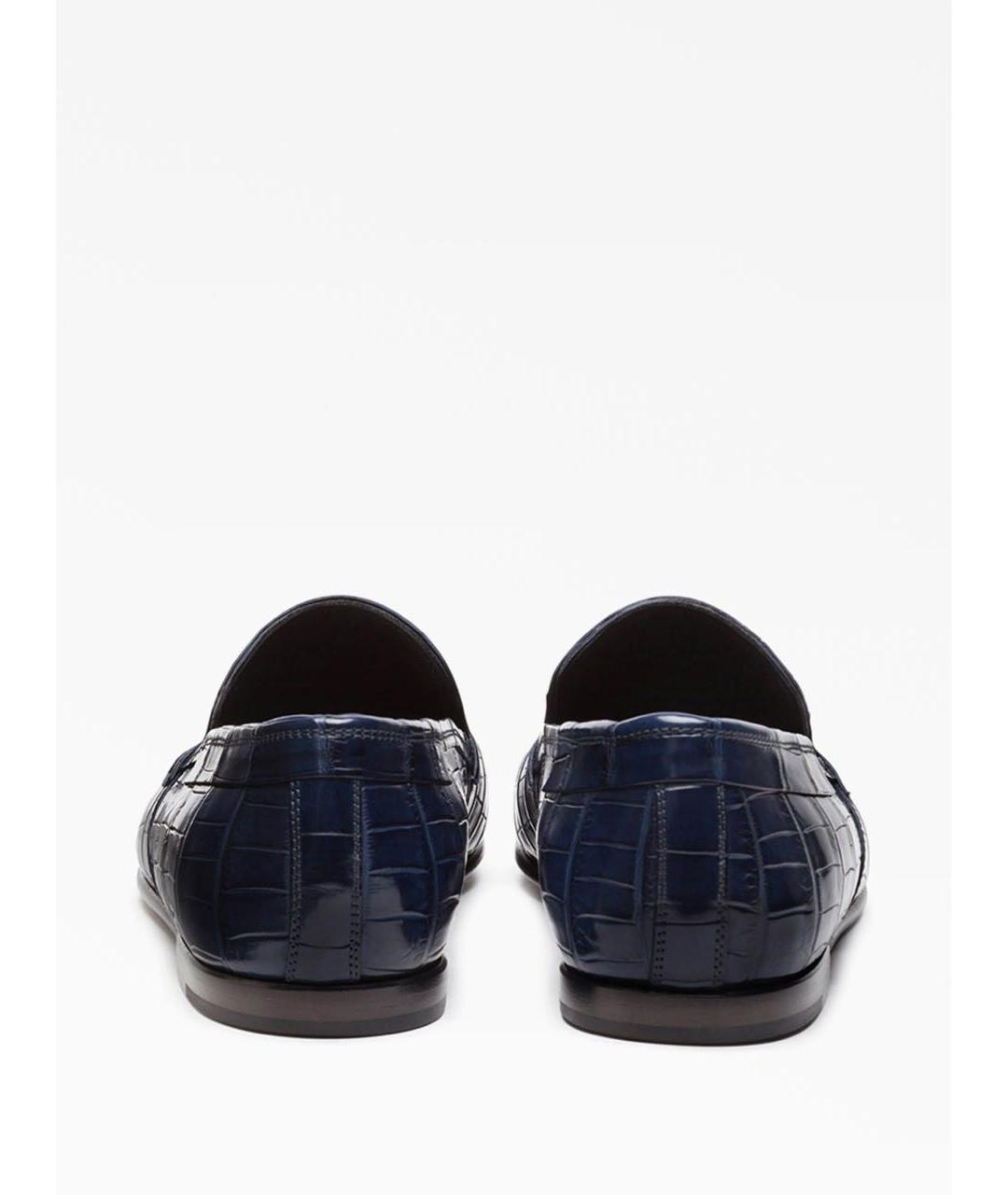 DOLCE&GABBANA Темно-синие лоферы из экзотической кожи, фото 4