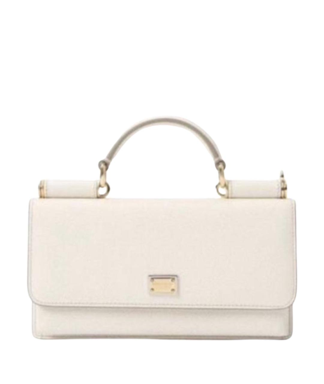 DOLCE&GABBANA Бежевая кожаная сумка с короткими ручками, фото 1