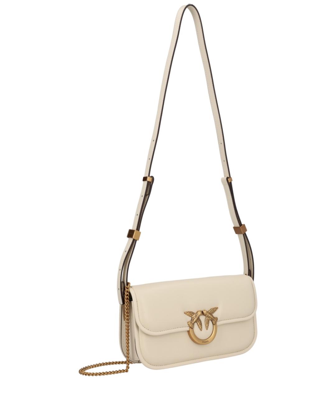 PINKO Белая кожаная сумка через плечо, фото 4