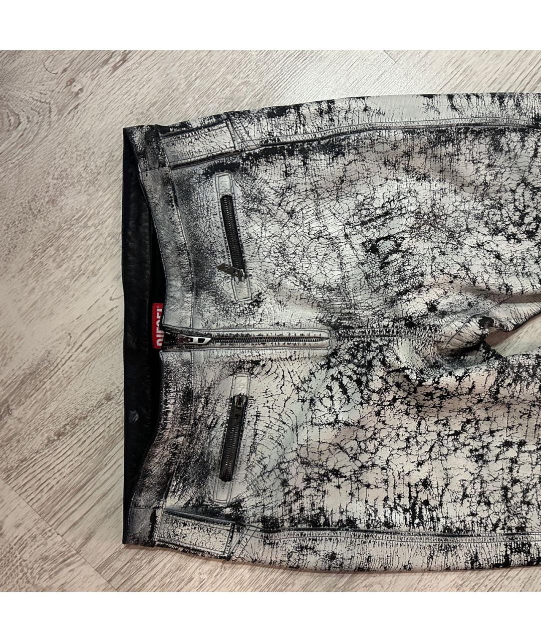 DIESEL Белые кожаные брюки широкие, фото 3