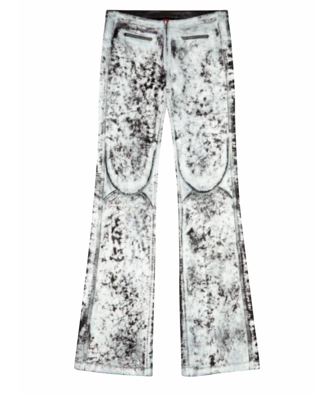 DIESEL Белые кожаные брюки широкие, фото 1