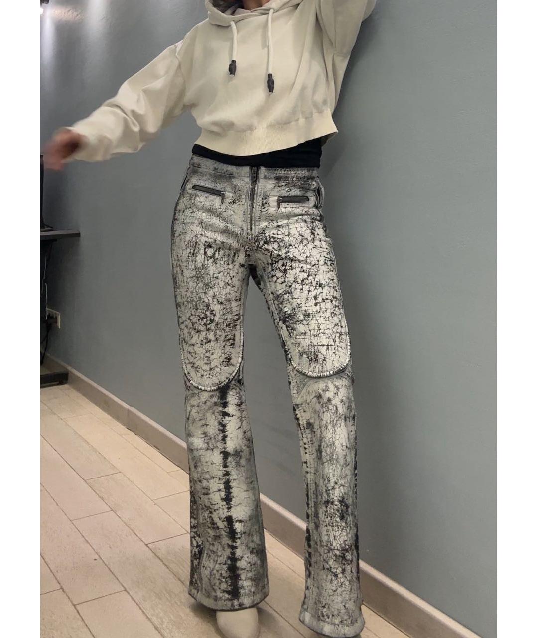 DIESEL Белые кожаные брюки широкие, фото 6