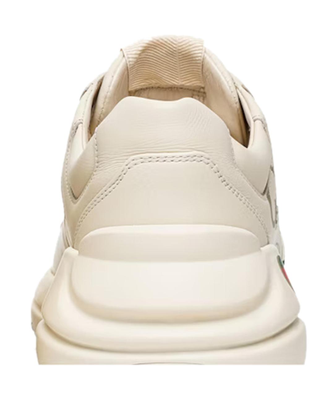 GUCCI Белые кожаные кроссовки, фото 3