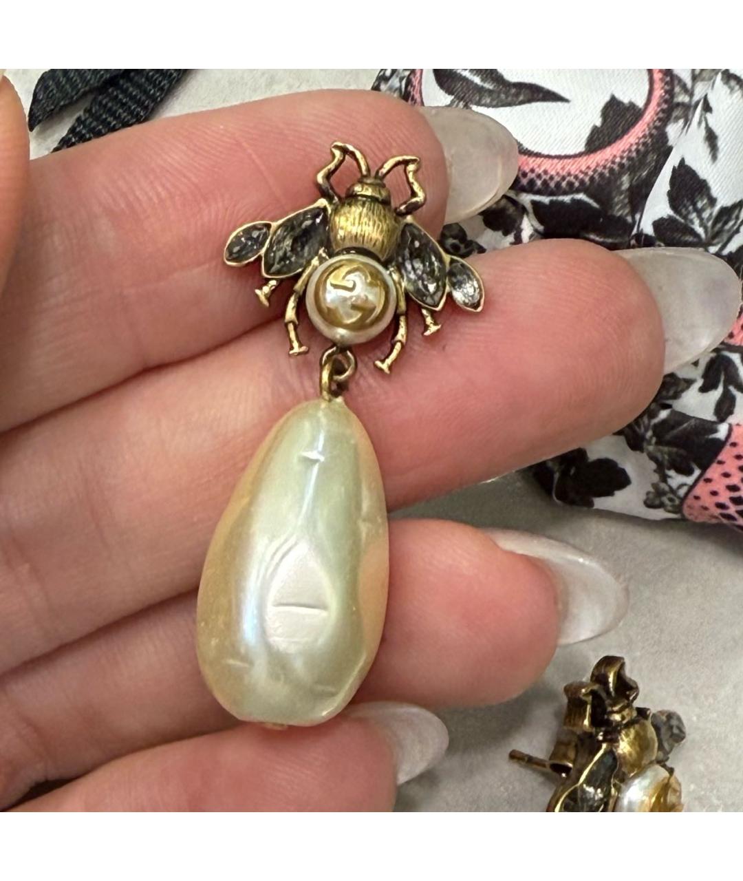 GUCCI Золотые металлические серьги, фото 5