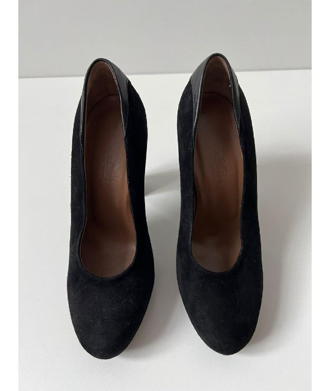 HERMES Черные замшевые туфли, фото 3