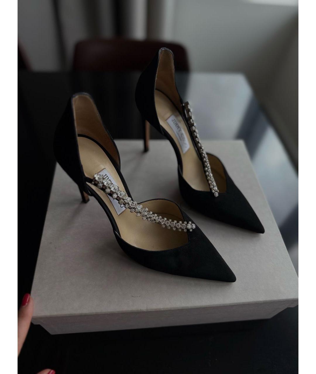 JIMMY CHOO Черные замшевые туфли, фото 4