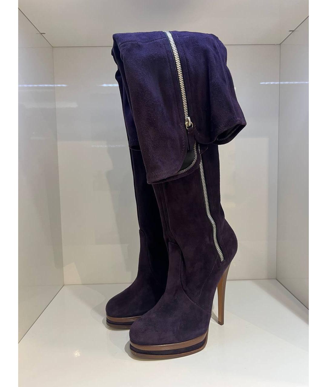 CASADEI Фиолетовые замшевые сапоги, фото 2