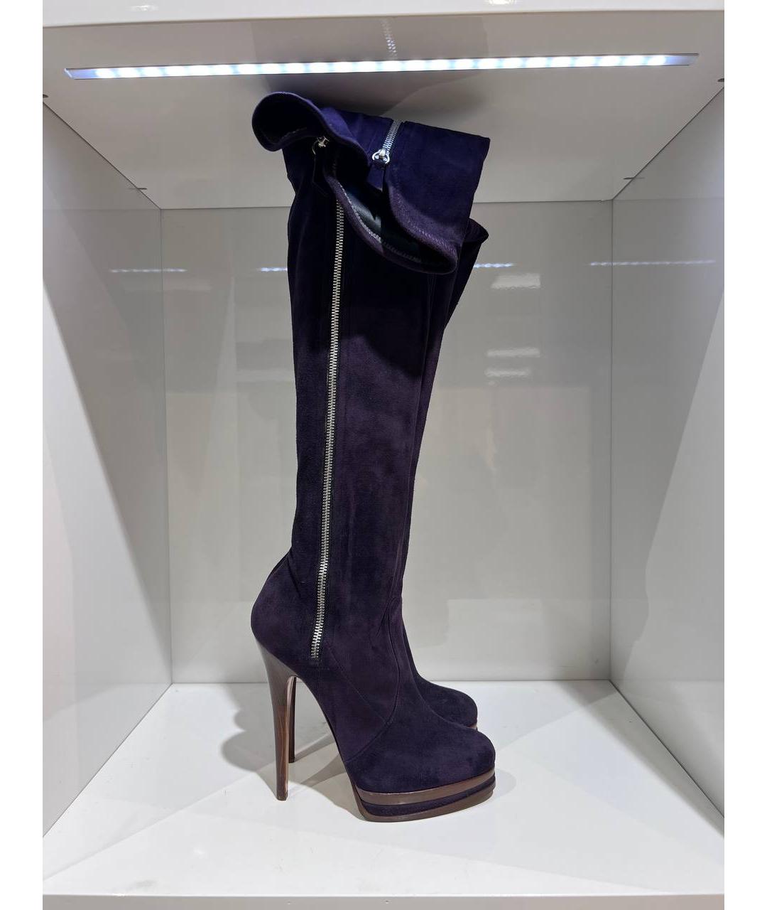 CASADEI Фиолетовые замшевые сапоги, фото 4