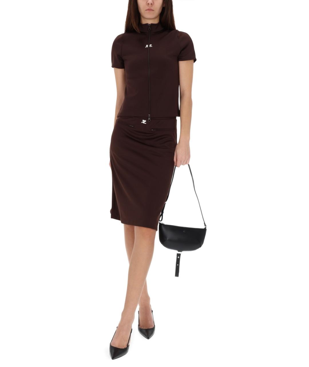 COURREGES Коричневая полиэстеровая блузы, фото 3