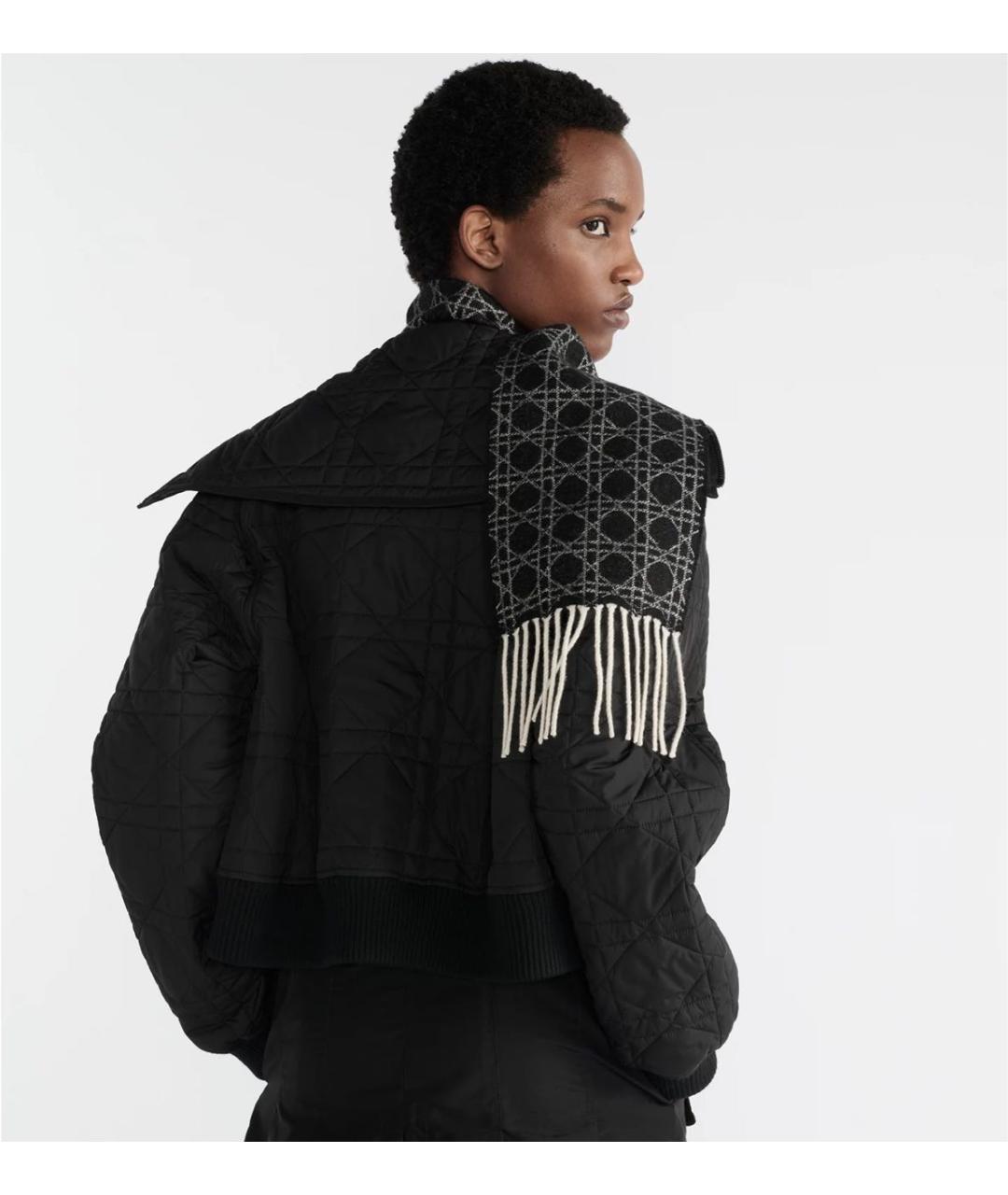 CHRISTIAN DIOR Черный кашемировый шарф, фото 4