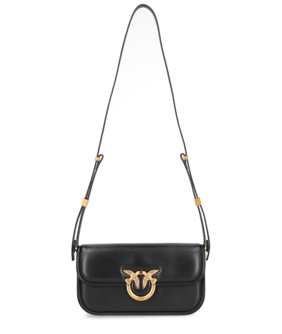 PINKO Черная кожаная сумка через плечо, фото 1