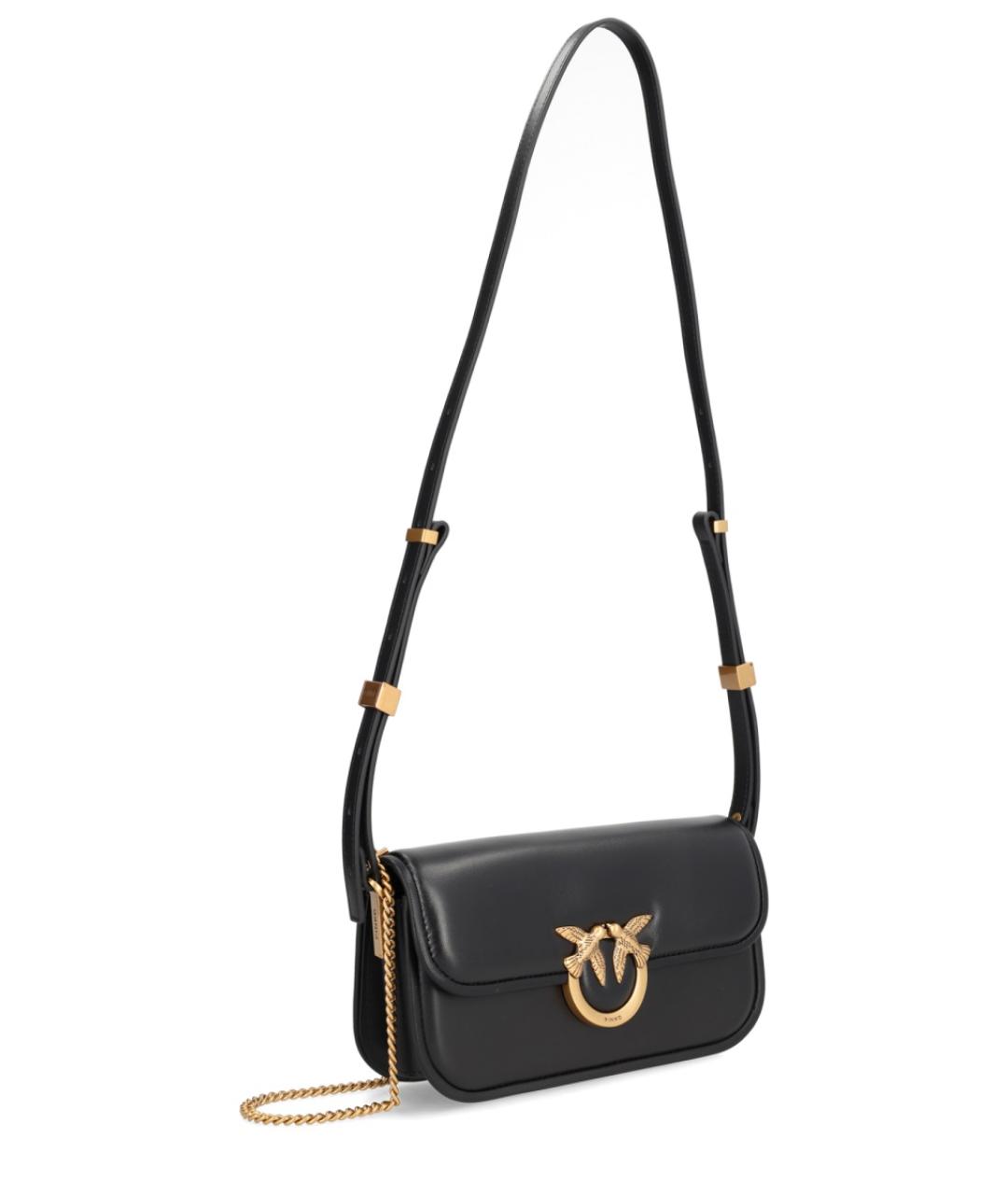 PINKO Черная кожаная сумка через плечо, фото 3
