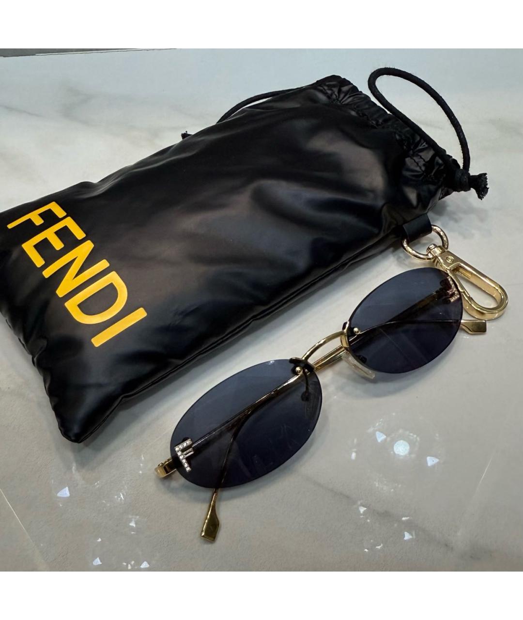 FENDI Темно-синие металлические солнцезащитные очки, фото 7