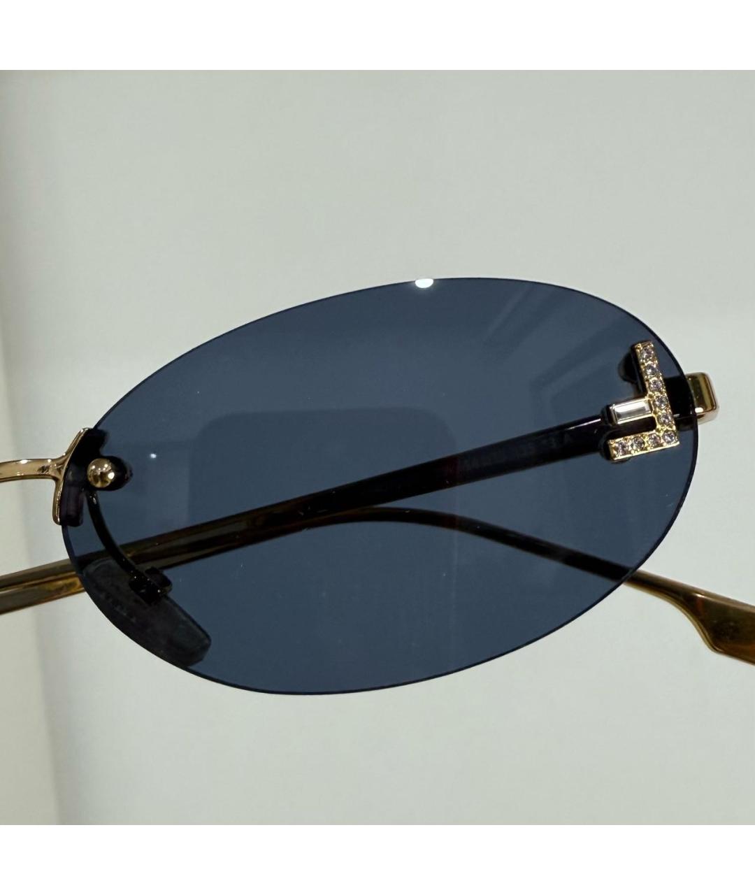 FENDI Темно-синие металлические солнцезащитные очки, фото 4
