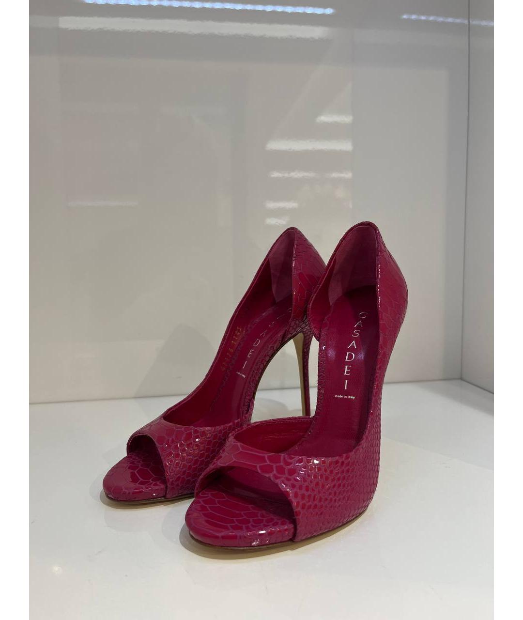 CASADEI Бордовые кожаные босоножки, фото 2