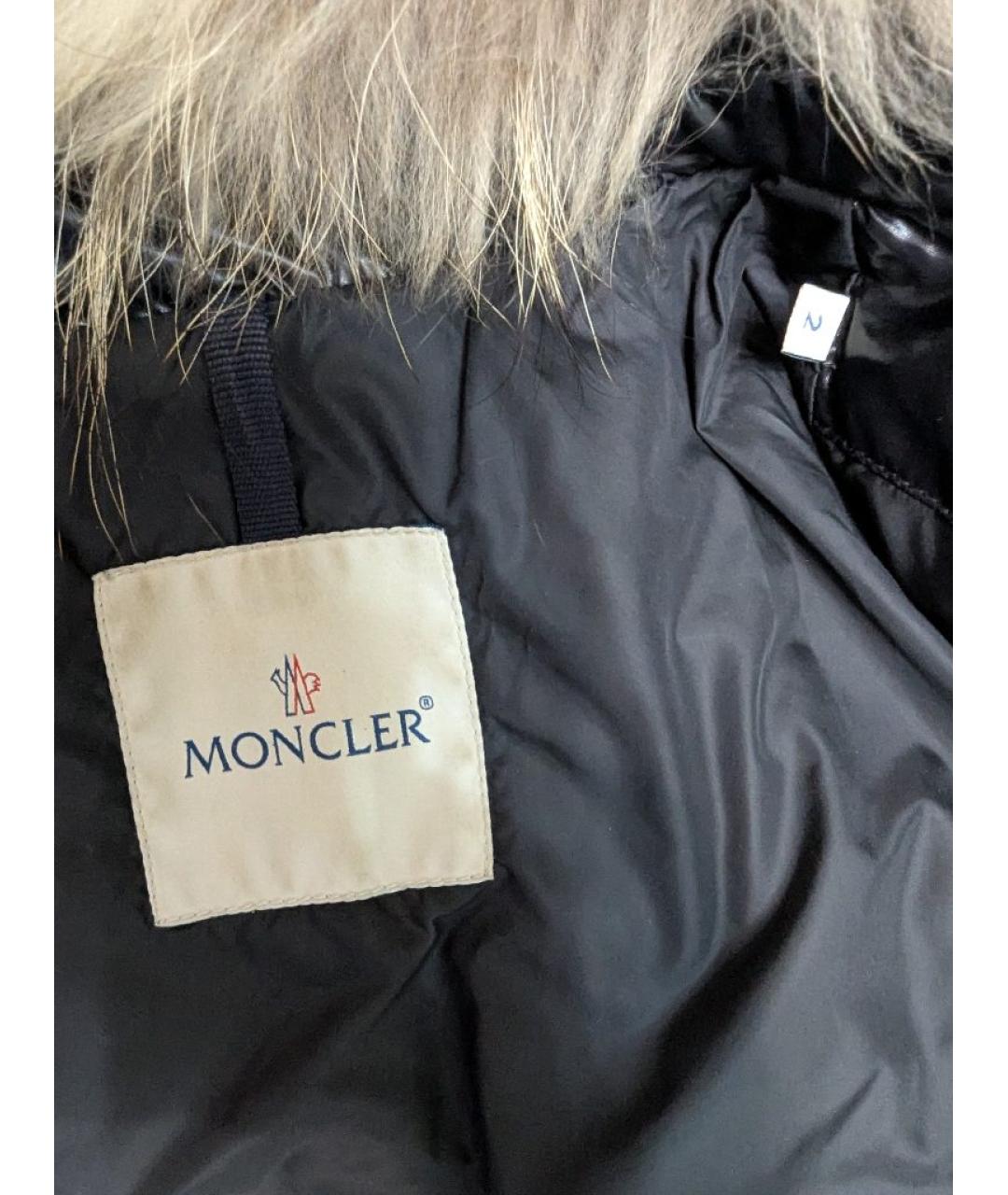 MONCLER Черный полиамидовый пуховик, фото 4