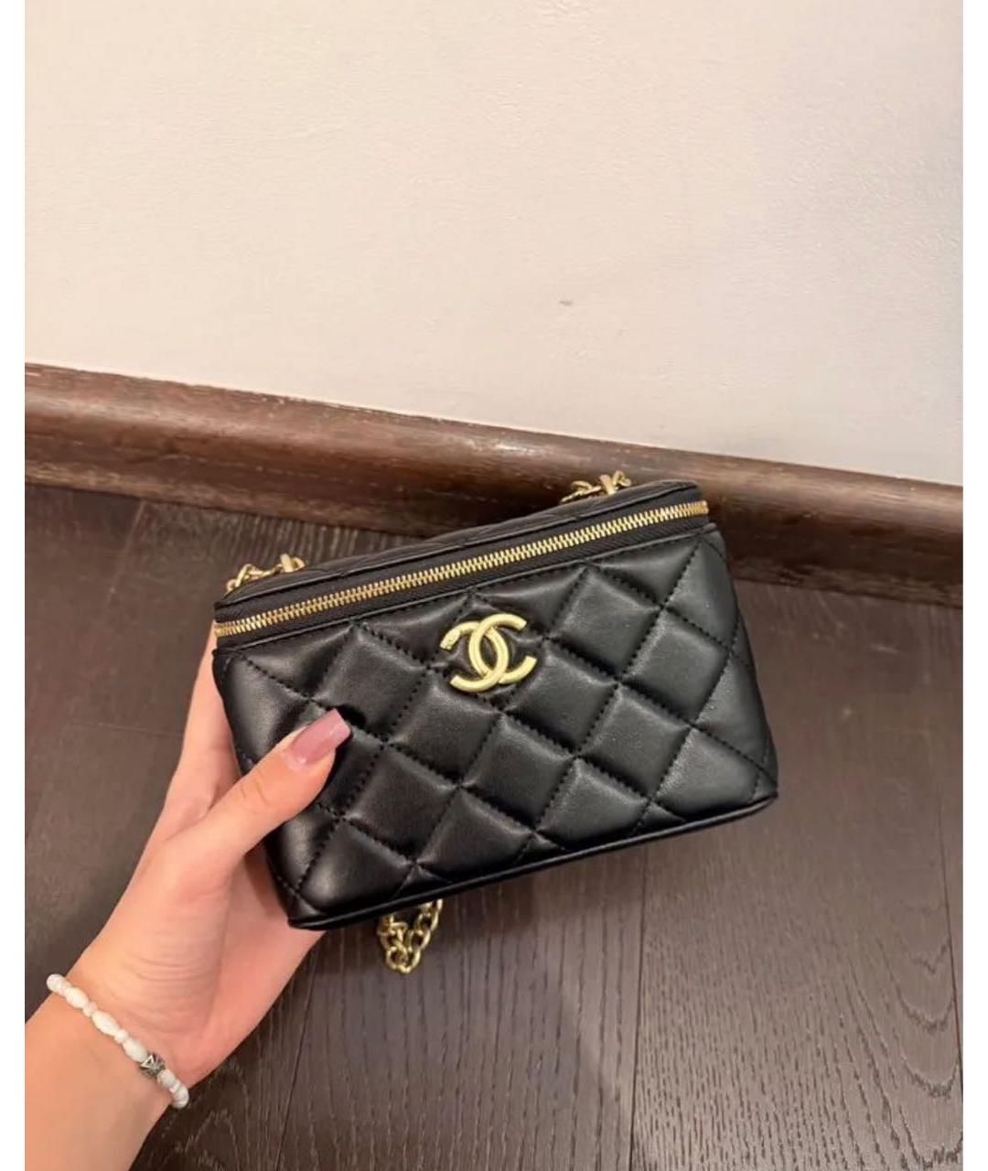 CHANEL Черная кожаная сумка через плечо, фото 2