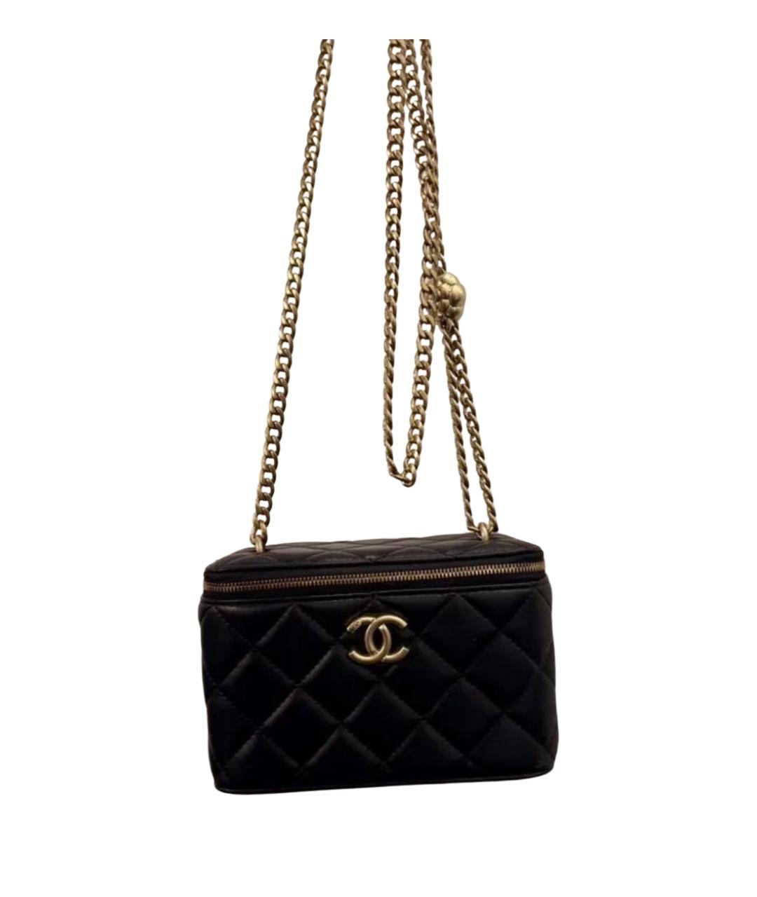 CHANEL Черная кожаная сумка через плечо, фото 1