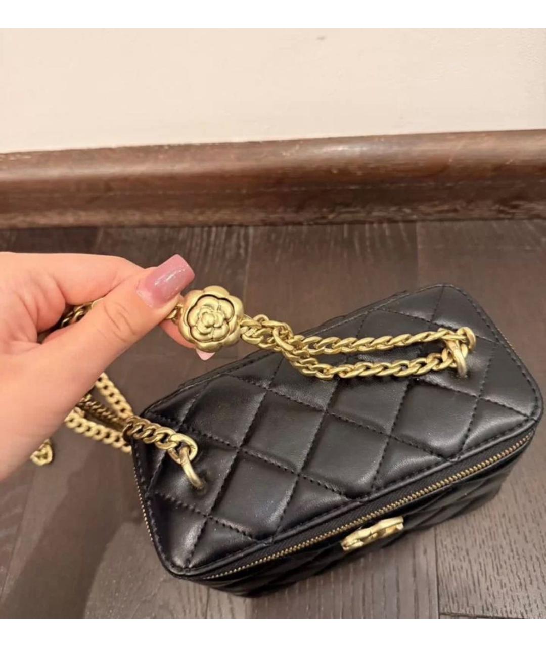 CHANEL Черная кожаная сумка через плечо, фото 3