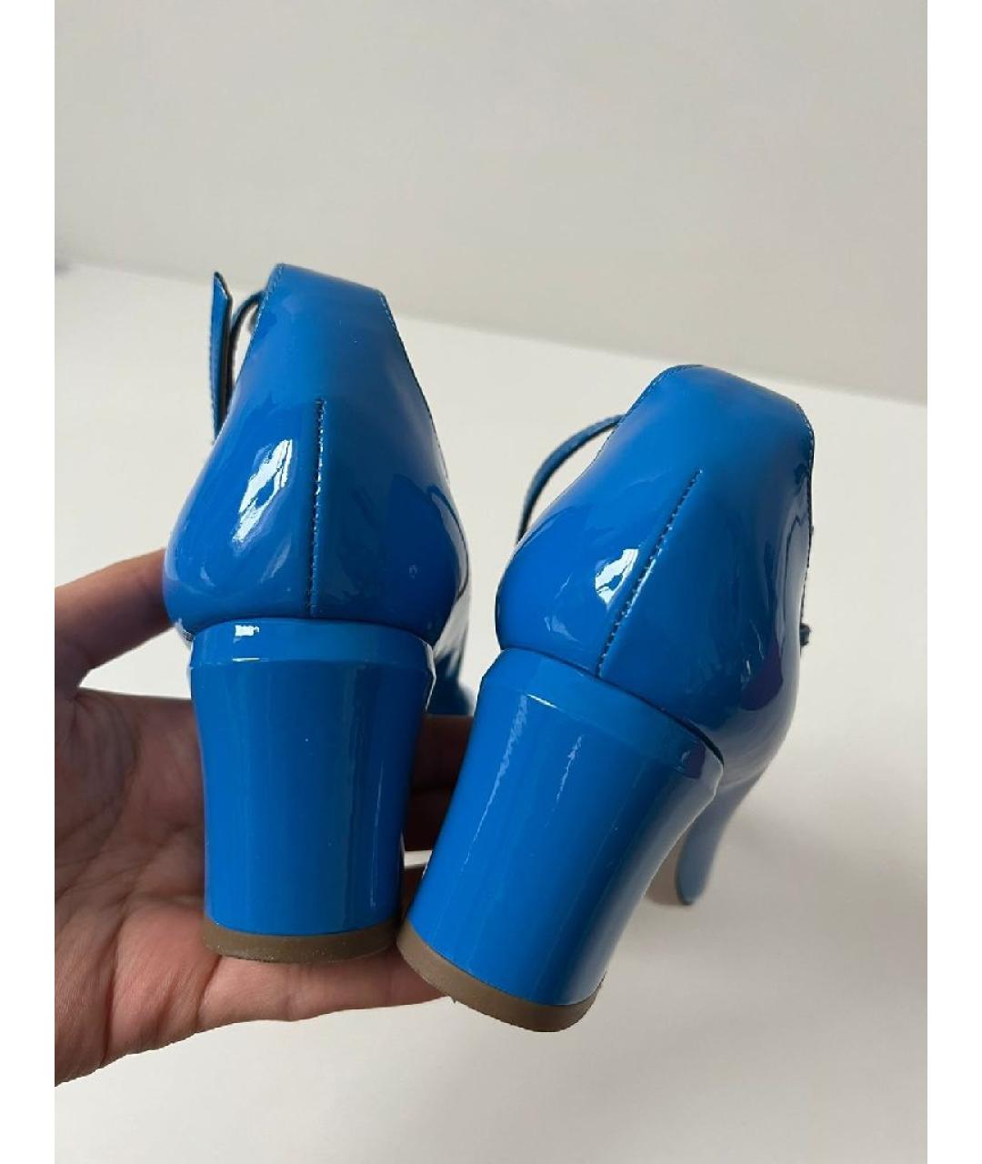 VALENTINO Синие туфли из лакированной кожи, фото 6