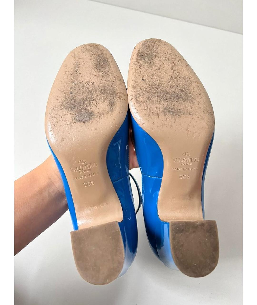 VALENTINO Синие туфли из лакированной кожи, фото 3