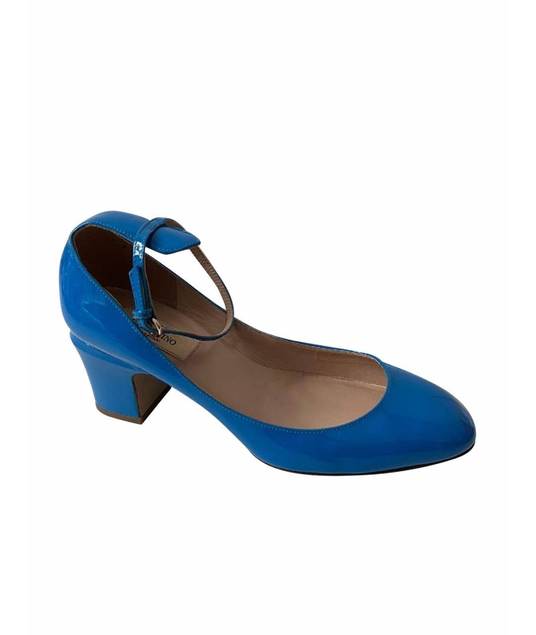 VALENTINO Синие туфли из лакированной кожи, фото 1