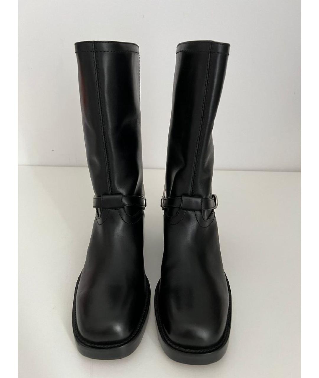 CHRISTIAN DIOR Черные кожаные сапоги, фото 3