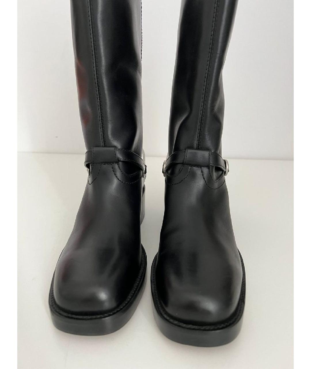 CHRISTIAN DIOR Черные кожаные сапоги, фото 7