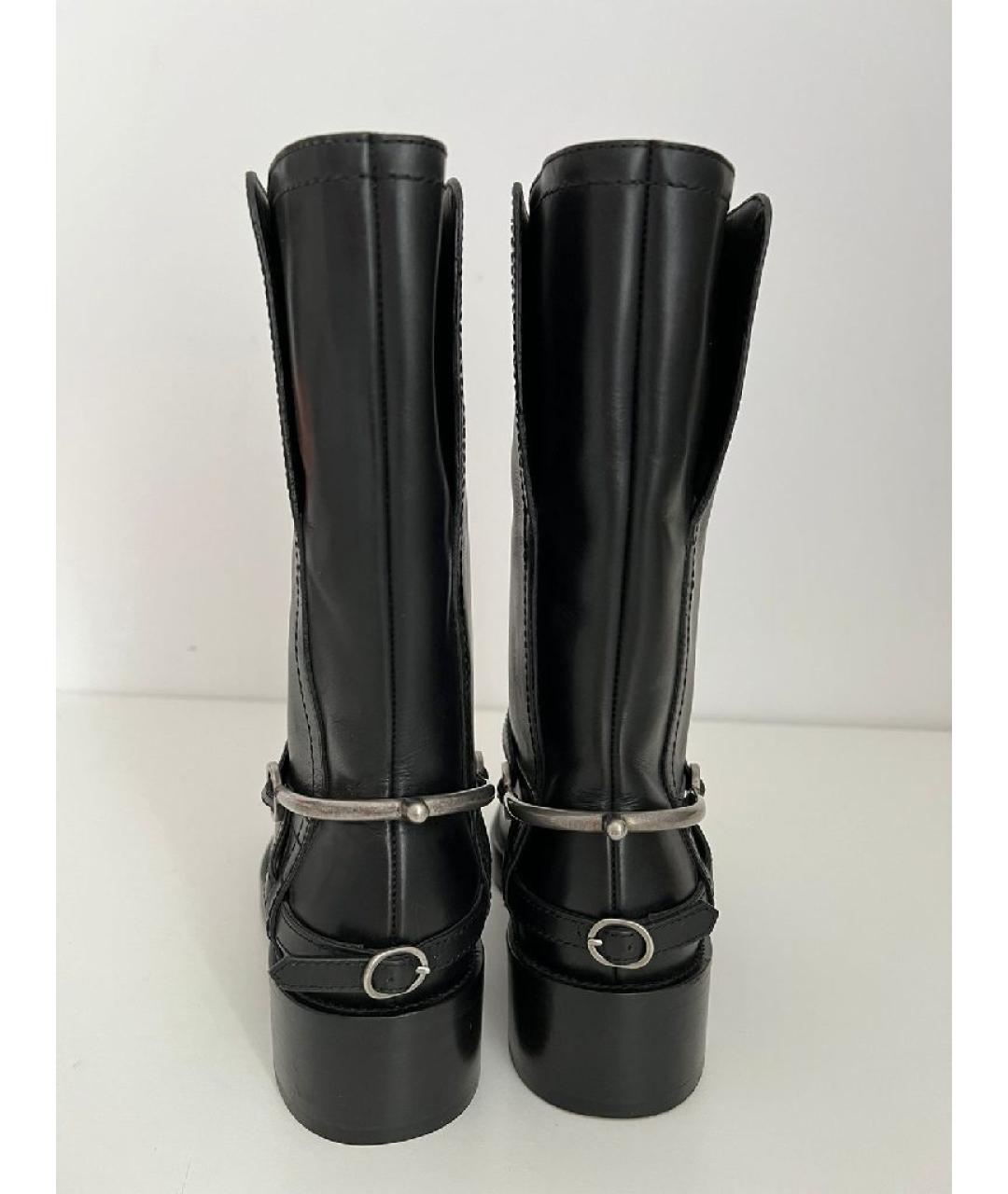 CHRISTIAN DIOR Черные кожаные сапоги, фото 5