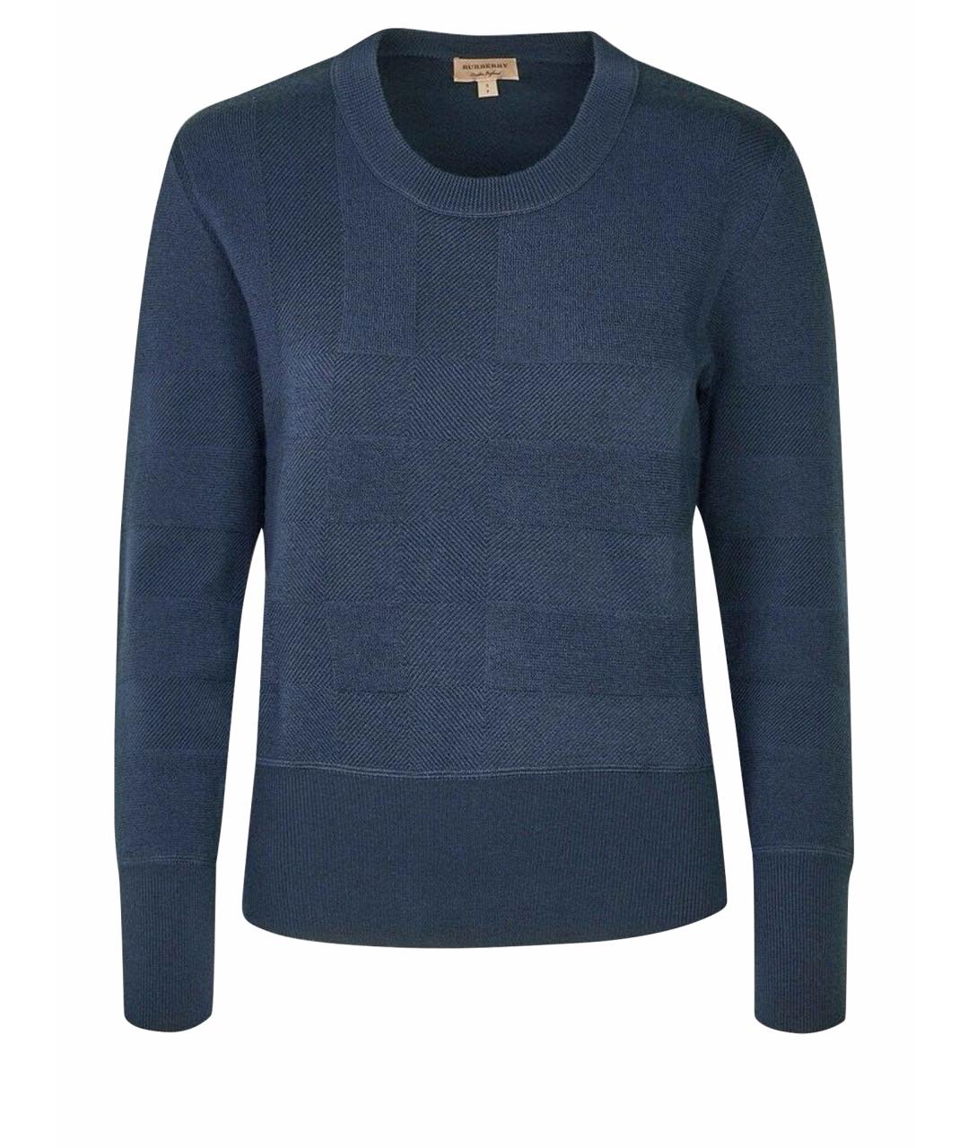 BURBERRY Темно-синий шерстяной джемпер / свитер, фото 1