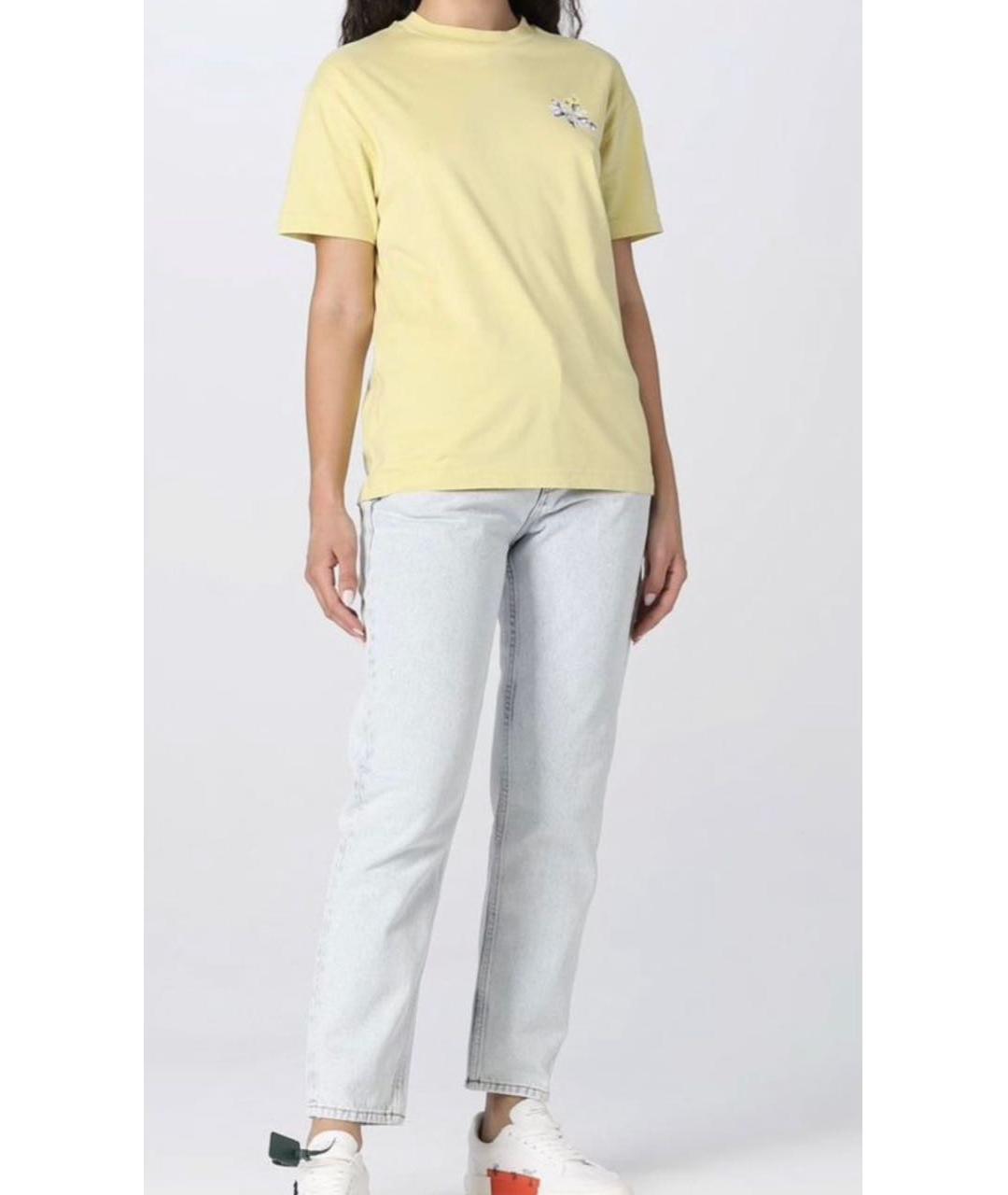 OFF-WHITE Голубые хлопковые прямые джинсы, фото 6