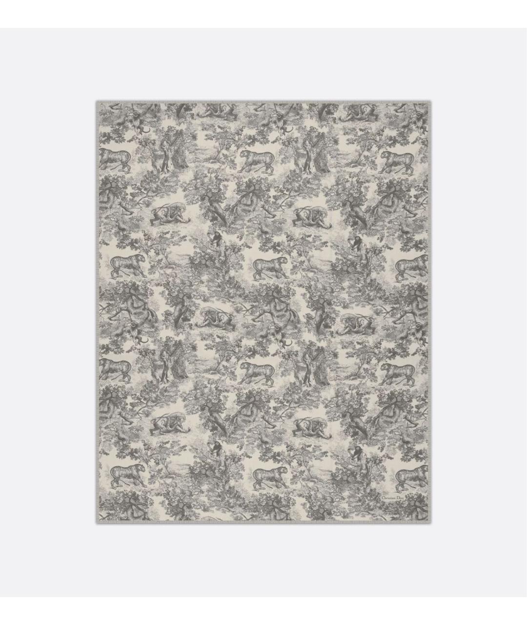 CHRISTIAN DIOR Серый кашемировый шарф, фото 2