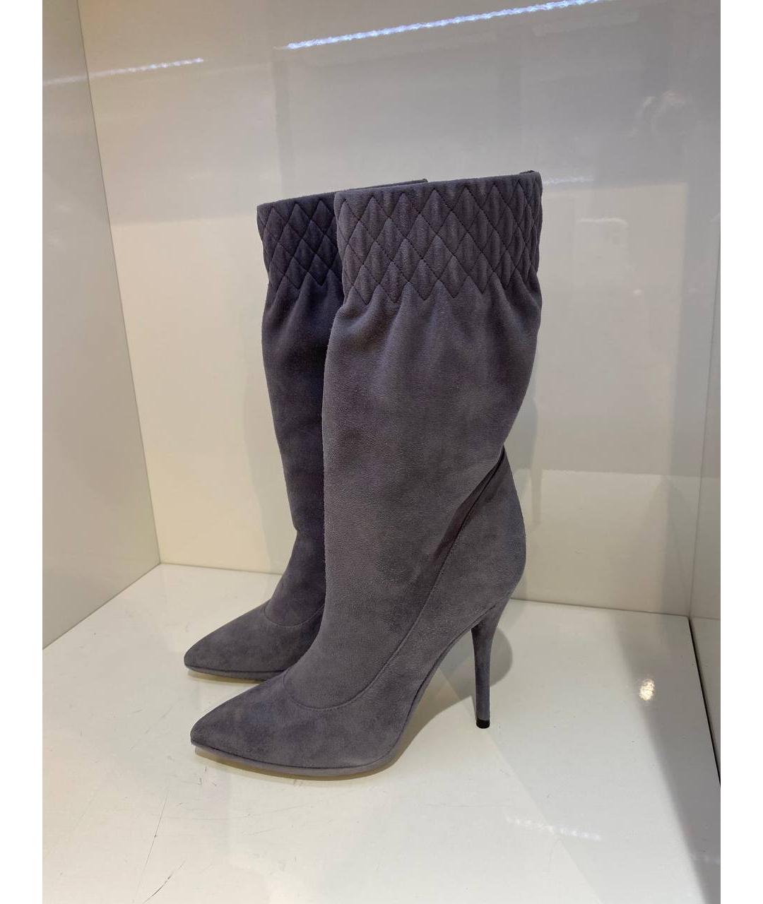 CASADEI Серые замшевые сапоги, фото 4