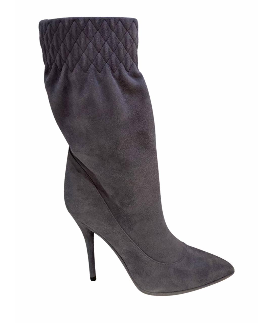 CASADEI Серые замшевые сапоги, фото 1