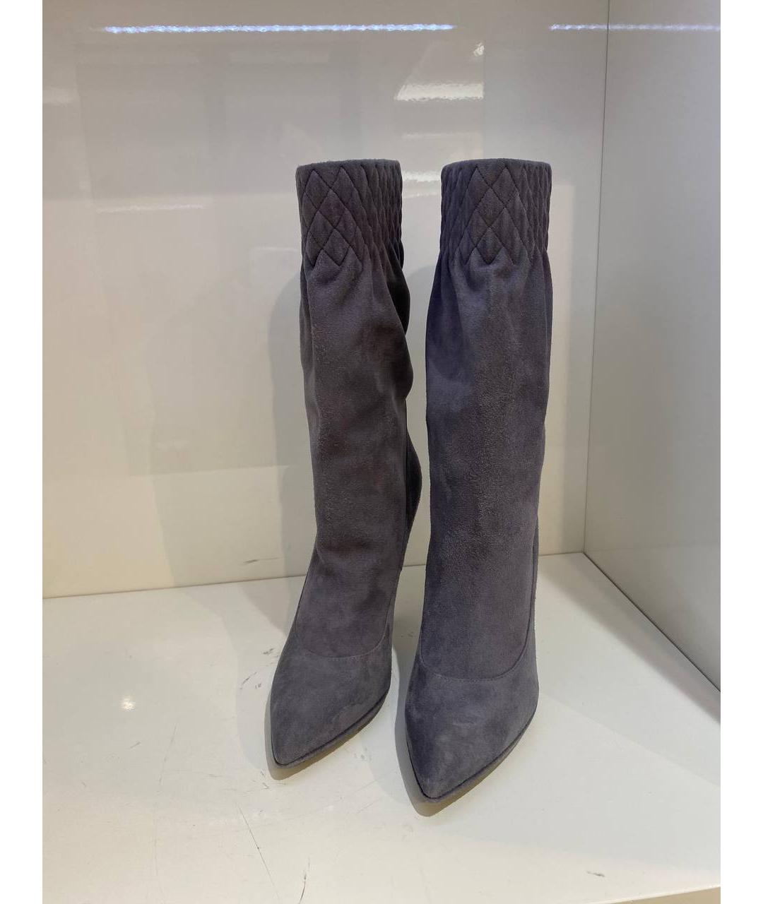 CASADEI Серые замшевые сапоги, фото 2