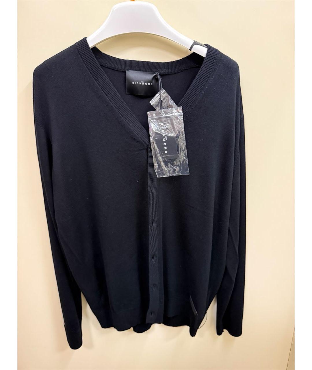 JOHN RICHMOND Черный вискозный кардиган, фото 7