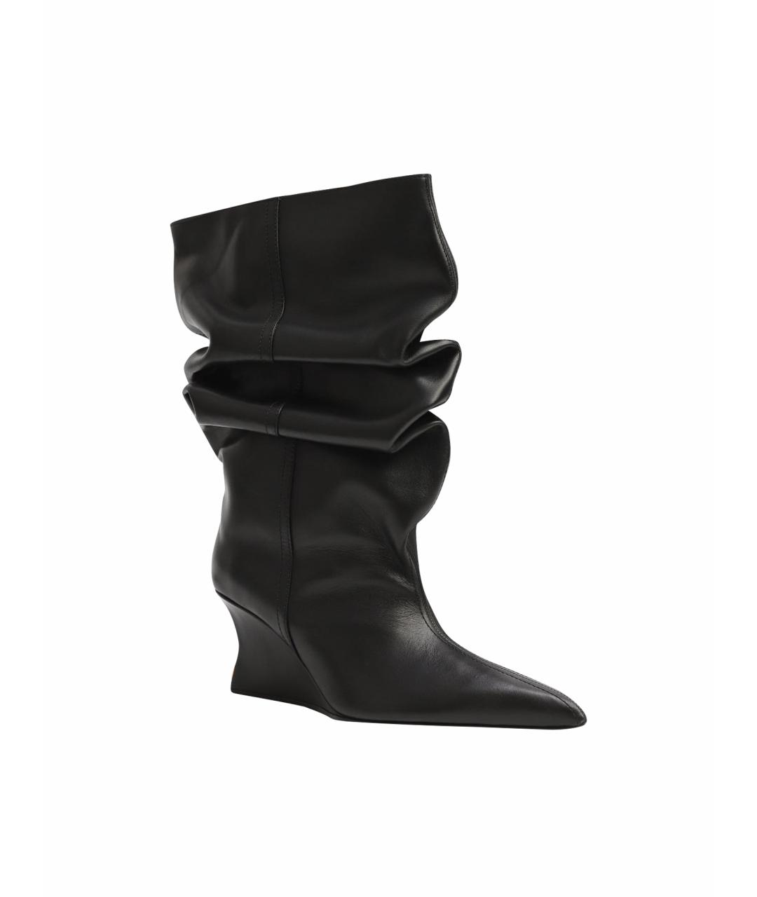 BALMAIN Черные кожаные сапоги, фото 1