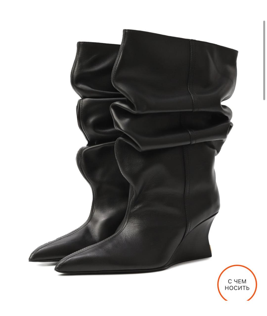 BALMAIN Черные кожаные сапоги, фото 4