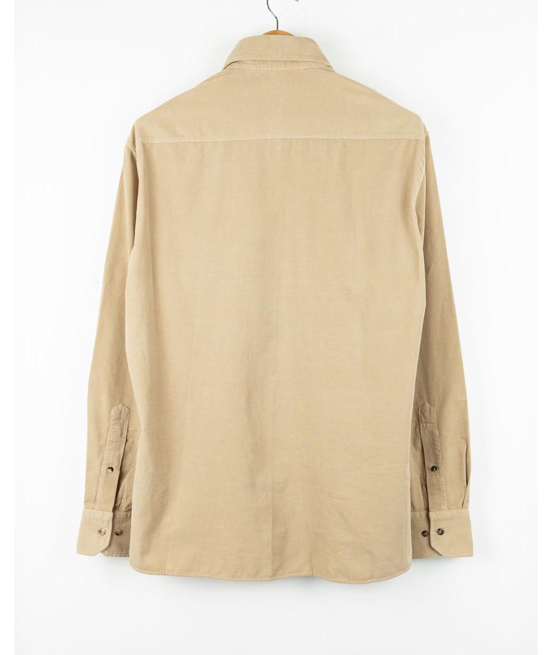 BRUNELLO CUCINELLI Бежевая хлопковая кэжуал рубашка, фото 4